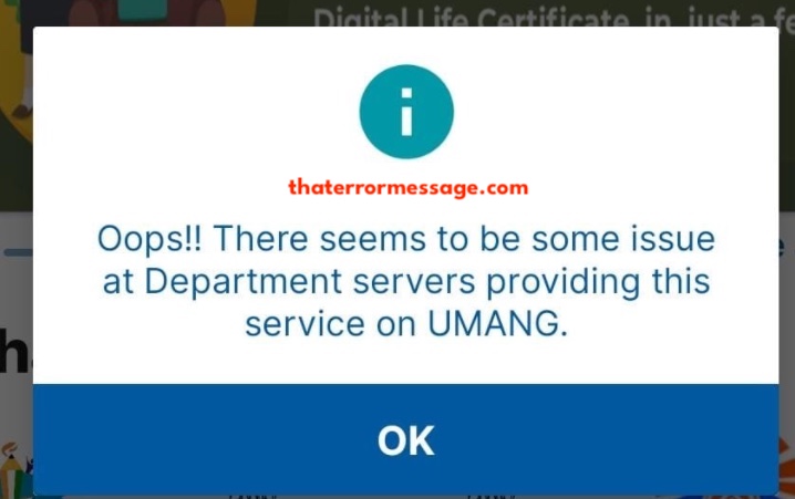 There Seems To Be Some Issue At Department Servers Umang