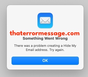 There Was A Problem Creating A Hide My Email Address Macos