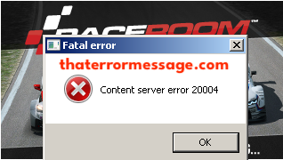 Content Server Error 20004 Race Room