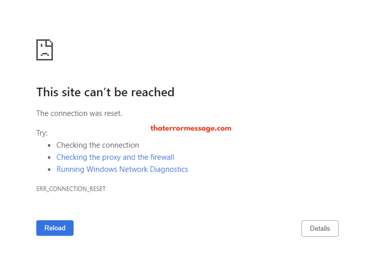 Err Connection Reset Google Chome