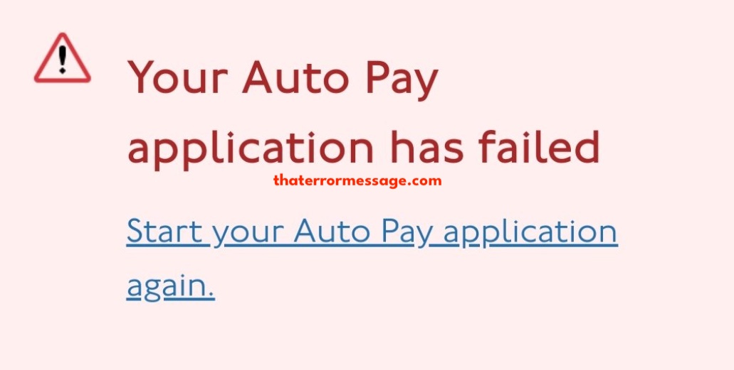 Your Auto Pay Application Has Failed Transport For London