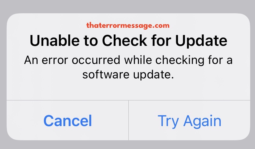 Unable To Check For Update Ios Iphone