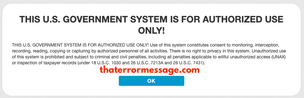 Irs This Us Government System Is For Authorized Use Only