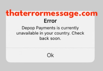 Depop Payments Unavailable In Your Country