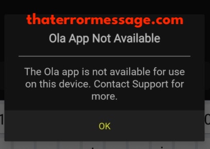 Ola App Not Available On This Device