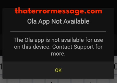 Ola App Not Available On This Device