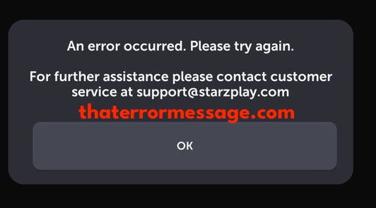 An Error Occurred Starzplay