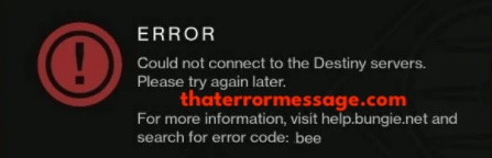 Error Code Bee Destiny
