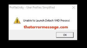 Unable To Launch Detach Vhd Process