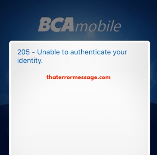 205 Error Bca Mobile