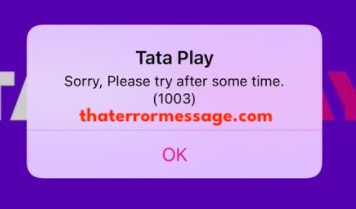 Please Try After Some Time 1003 Tata Play