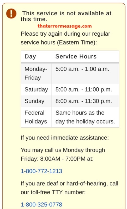 This Service Is Not Availabe At This Time Social Security