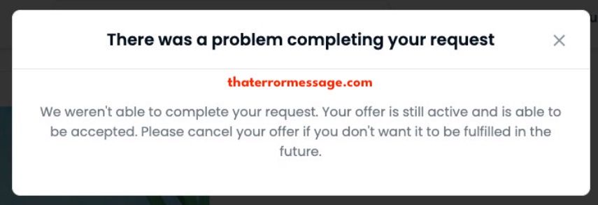 Werent Able To Complete Request Opensea