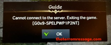 Cannot Connect To The Server G0x9 Spelpwp1p2nt Lost Ark