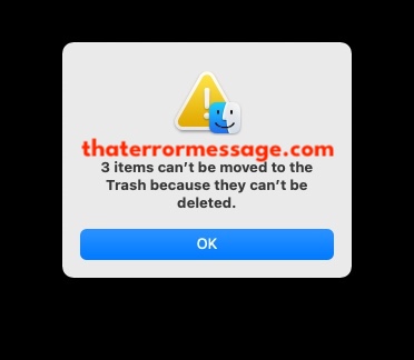 Cant Be Moved To The Trash Because They Cant Be Deleted Macos