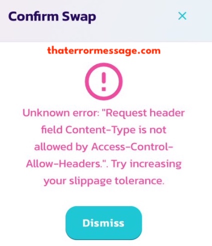 Access Control Allow Headers Message Pancacke Swap