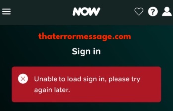 Unable To Load Sign In Now