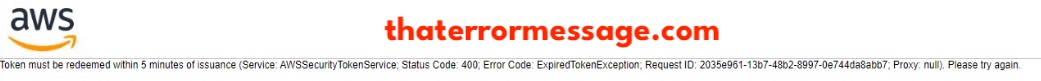Token Must Be Redeemed Within 5 Minutes Of Issuance Aws Login