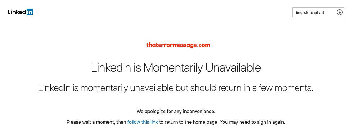 Linkedin Is Momentarily Unavailable