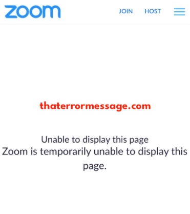 Unable To Display This Page Zoom