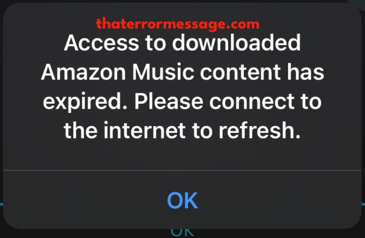Access To Download Amazon Music Content Has Expired