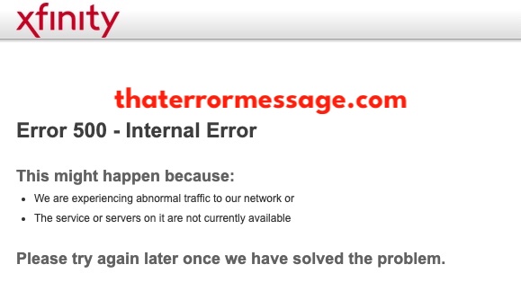 Xfinity 500 Internal Error