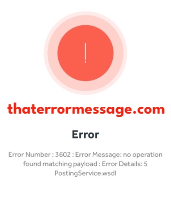 3602 No Operation Found Matching Payload Error Access Bank