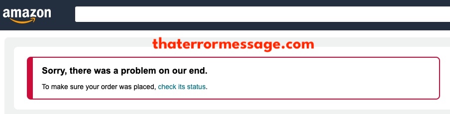 Sorry Problem On Our End Amazon Checkout