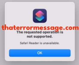 The Requested Operation Is Not Supported Safari Reader