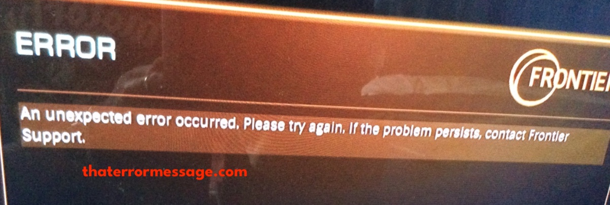 Unexpected Error Xbox Frontier