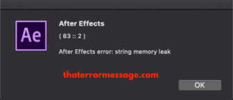 Adobe After Effects String Memory Leak