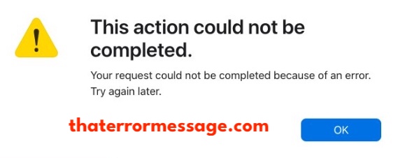 Action Could Not Be Completed Apple Icloud
