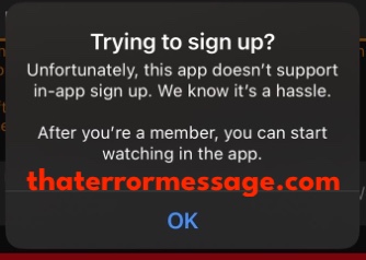 This App Doesnt Support In App Sign Up Netflix