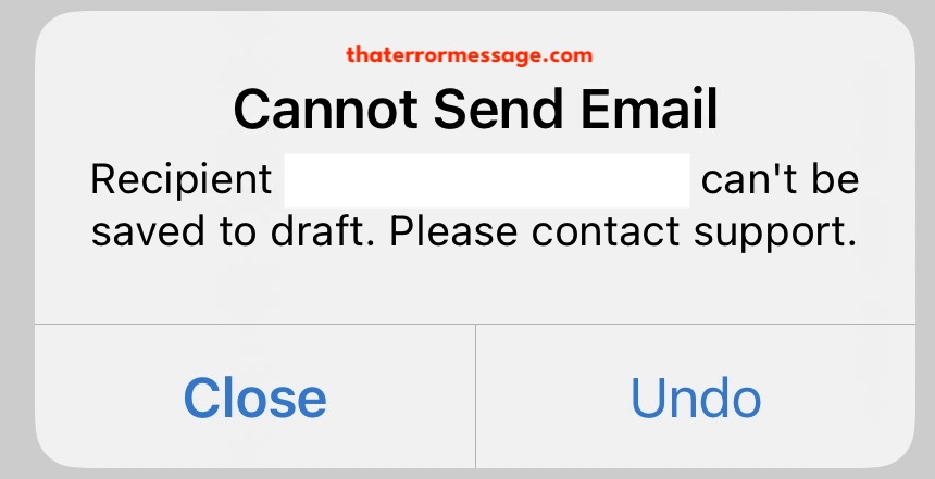 Recipient Cant Be Saved To Draft Outlook App