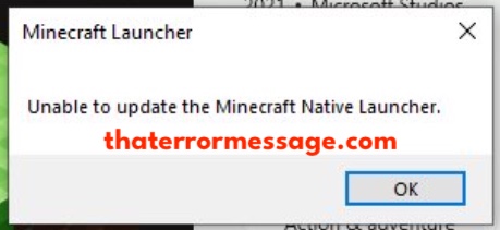 Unable To Open The Minecraft Native Launcher