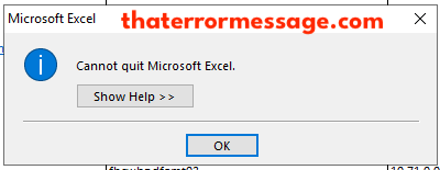 Cannot Quit Microsoft Excel