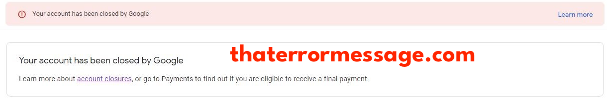 Your Account Has Been Closed By Google Adsense