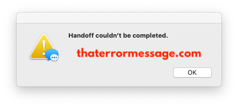 Ichat The Handoff Couldnt Be Completed