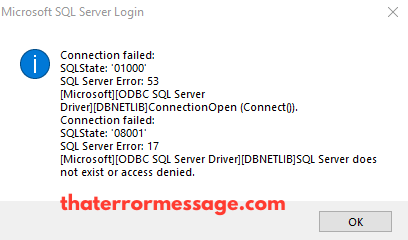 Sql Server Does Not Exist Or Access Denied
