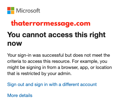 Microsoft You Cannot Access This Right Now