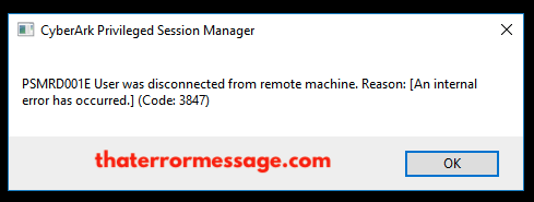 Cyberark An Internal Error Has Occurred 3847
