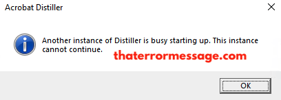 Another Instance Of Distiller Is Busy Starting Up