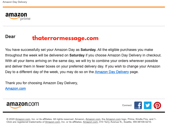 Welcome To Amazon Day Delivery