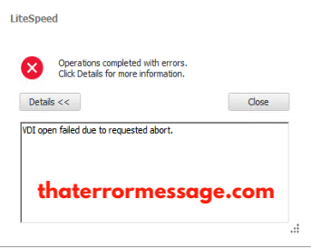 Vdi Open Failed Due To Requested Abort
