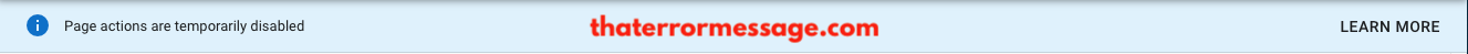Page Actions Are Temporarily Disabled