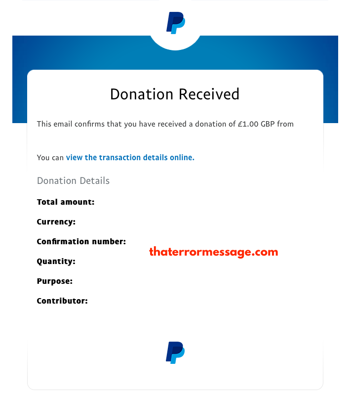 Notification Of Donation Received Paypal