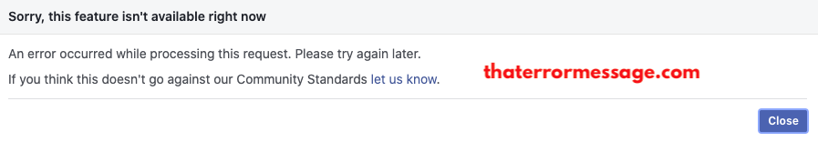 Sorry This Feature Isnt Avaliable Right Now Facebook