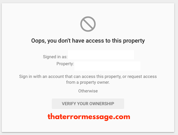 Google Search Console Webmaster Oops You Dont Have Access To This Property