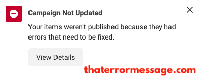 Your Items Werent Published Because They Had Errors Facebook