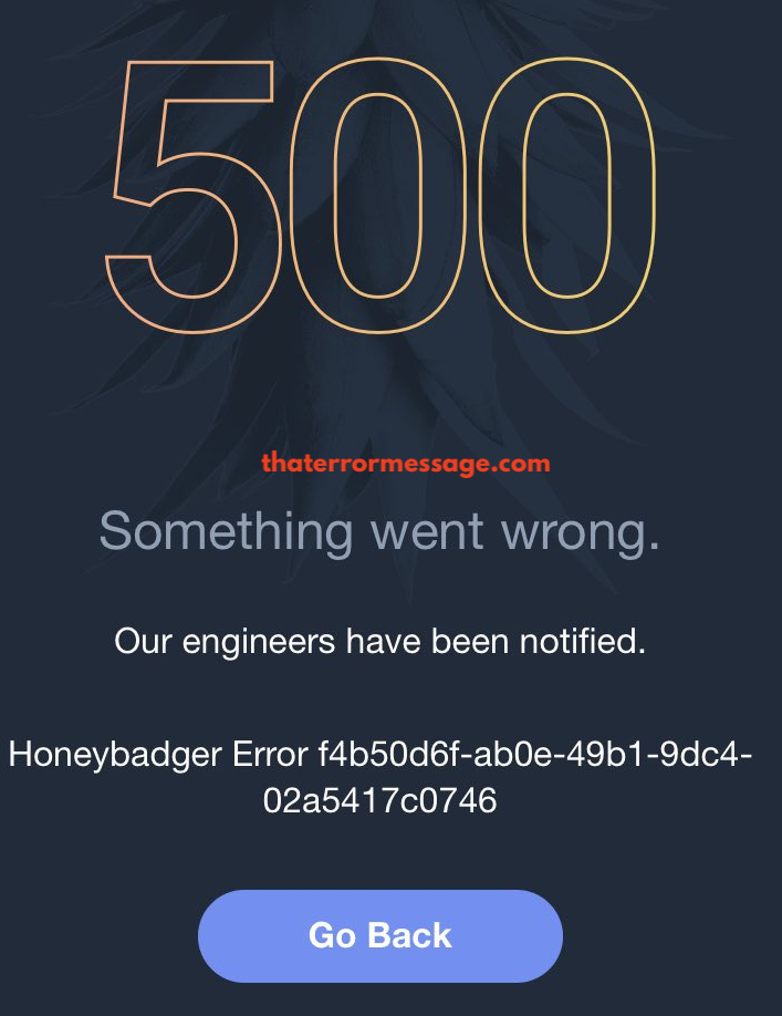 500 Something Went Wrong Honeybadger Error